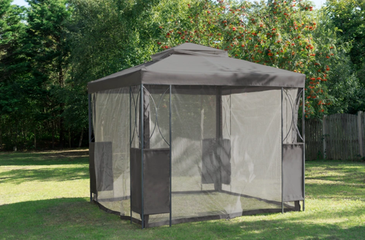 Side Panel Set for 2.5m x 2.5m B&M Original Gazebo Company Patio Gazebo - Set of 4 - Mosquito Net (Mesh)